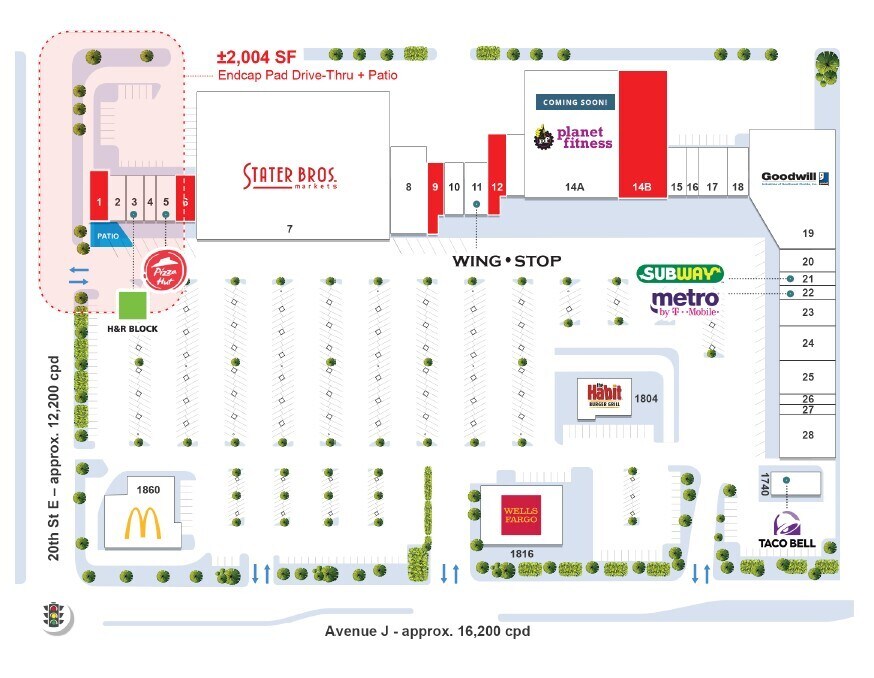 1740-1884 E Avenue J, Lancaster, CA à louer Plan de site– Image 1 sur 11