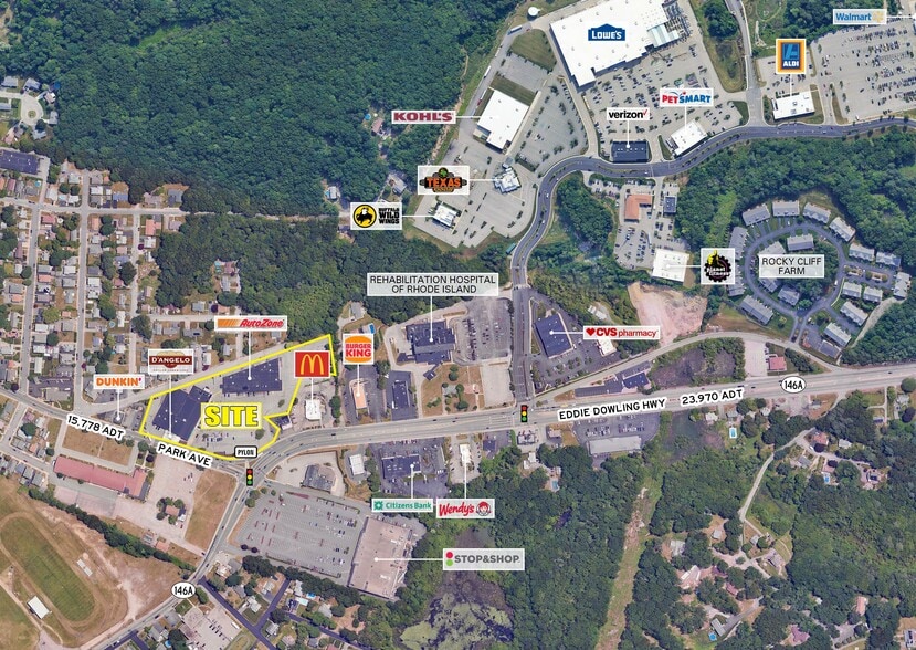 1400-1450 Park Ave, Woonsocket, RI à louer - Aérien – Image 2 sur 4