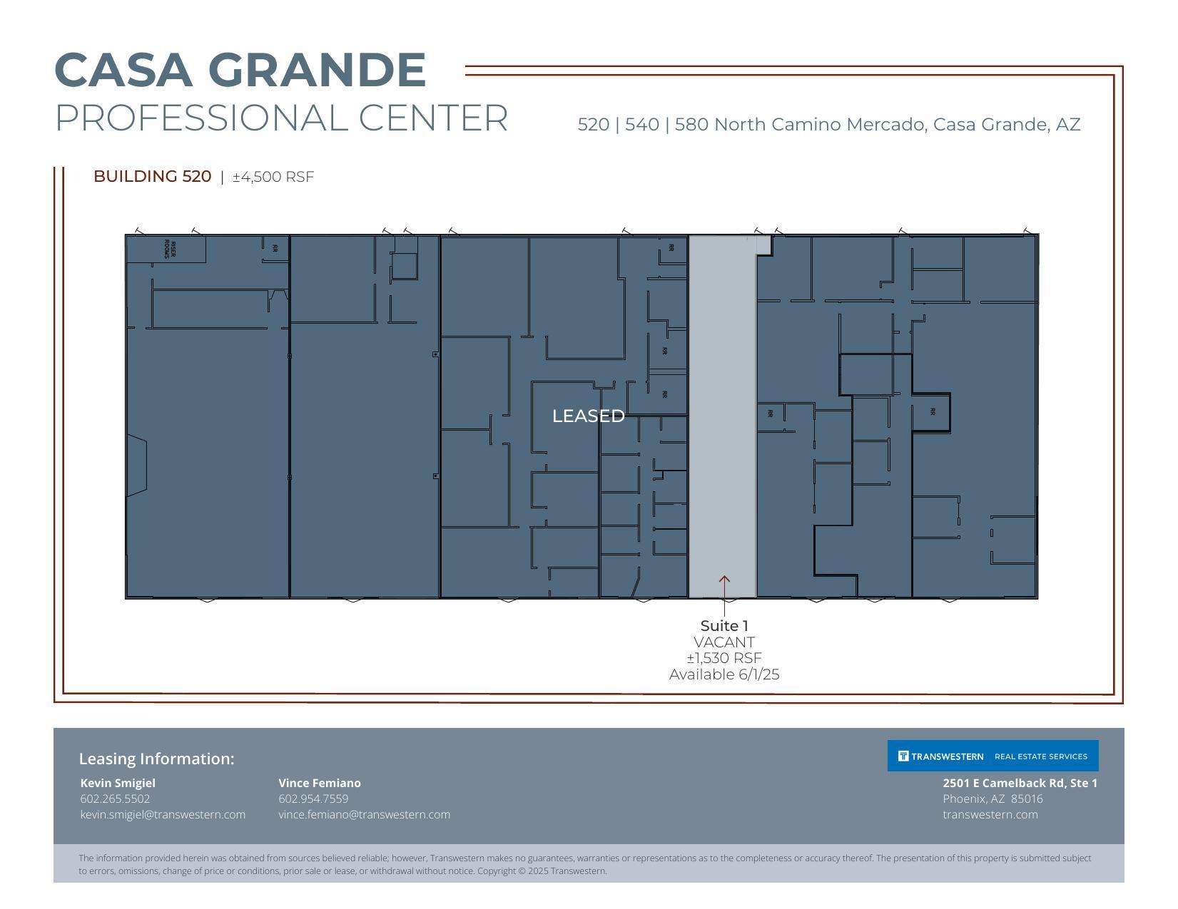 560-580 N Camino Mercado, Casa Grande, AZ à louer Plan d’étage– Image 1 sur 2
