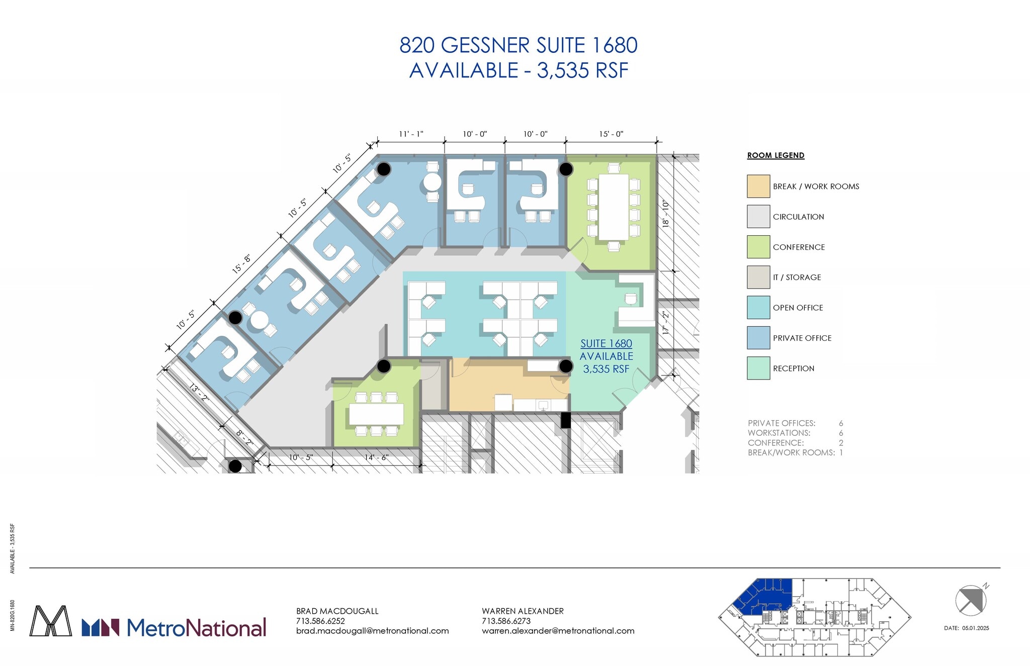 820 Gessner Rd, Houston, TX à louer Plan d’étage– Image 1 sur 1