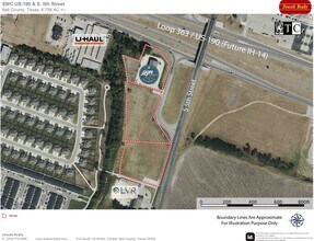 SW HK Dodgen Loop 363 & S 5th St, Temple, TX - Vue aérienne vue de carte - Image1