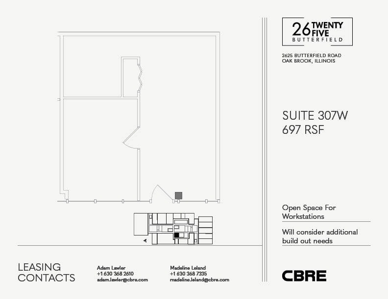 2625 Butterfield Rd, Oak Brook, IL à louer Plan d’étage– Image 1 sur 1