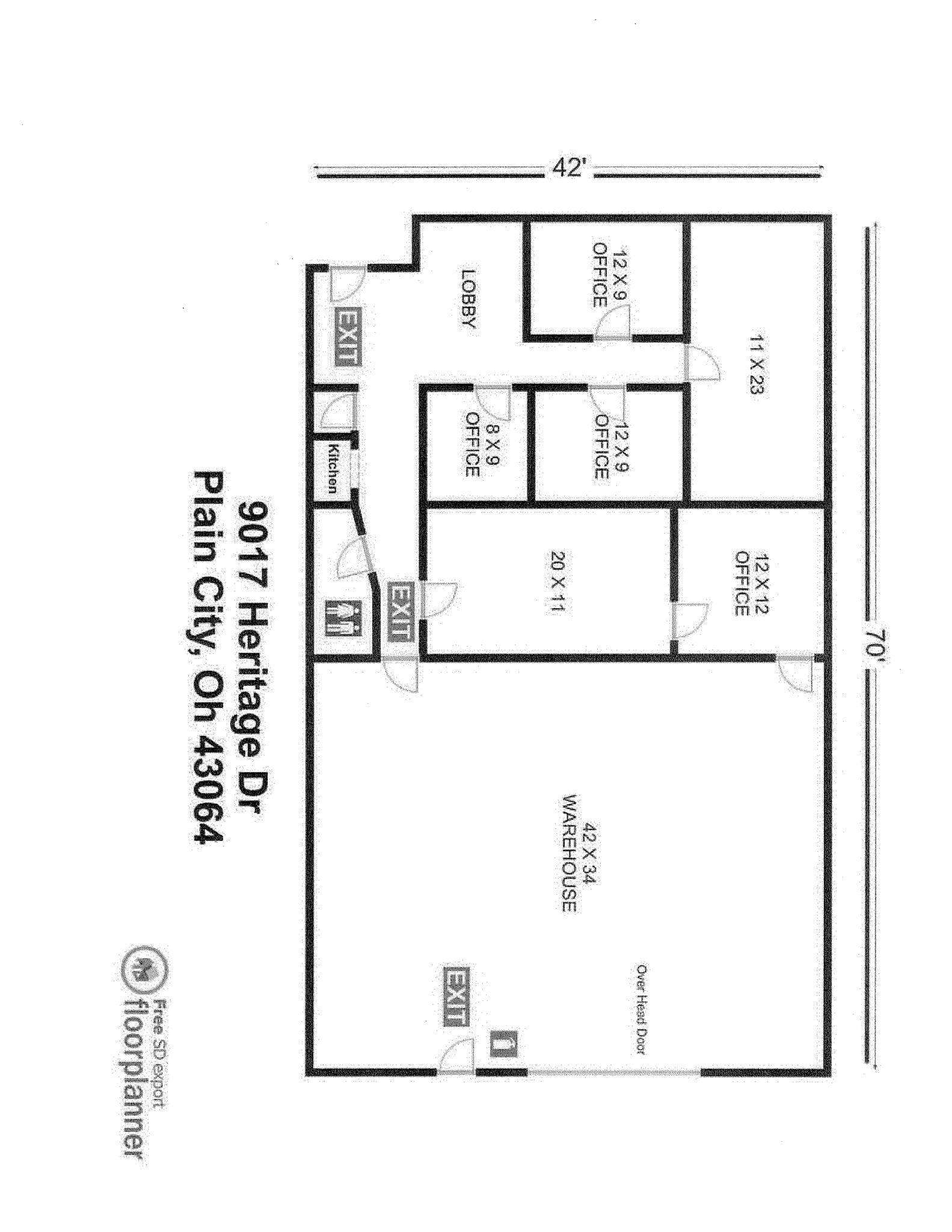 9017-9019 Heritage Dr, Plain City, OH à louer Plan de site– Image 1 sur 2