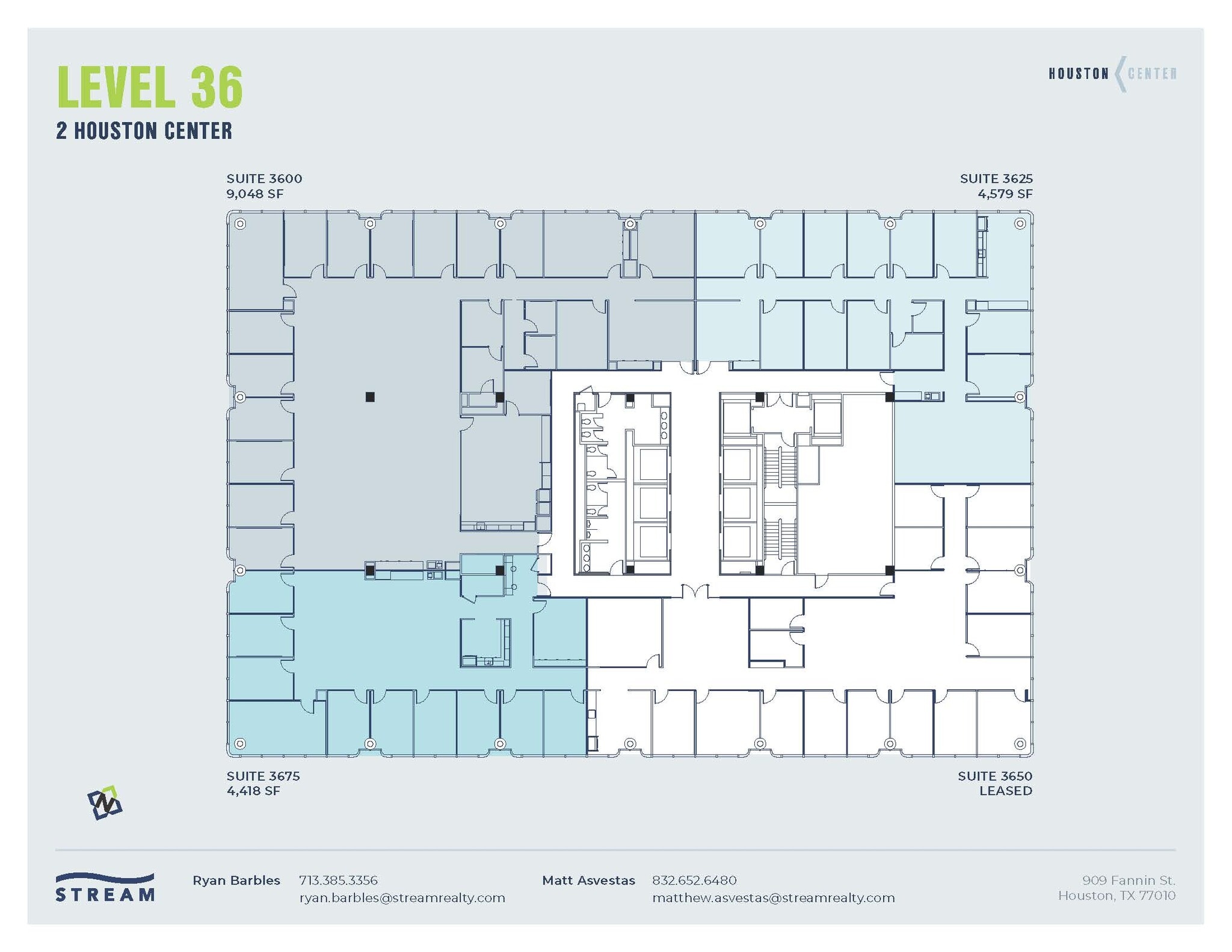 909 Fannin St, Houston, TX à louer Plan d’étage– Image 1 sur 1