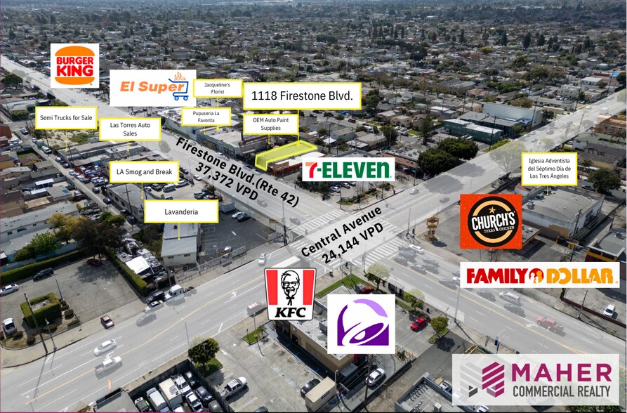 1118 Firestone Blvd, Los Angeles, CA à vendre - Aérien – Image 3 sur 5
