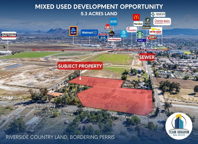 NE Corner of Nuevo Rd. and Webster Ave., Perris, CA à vendre - Aérien – Image 3 sur 15