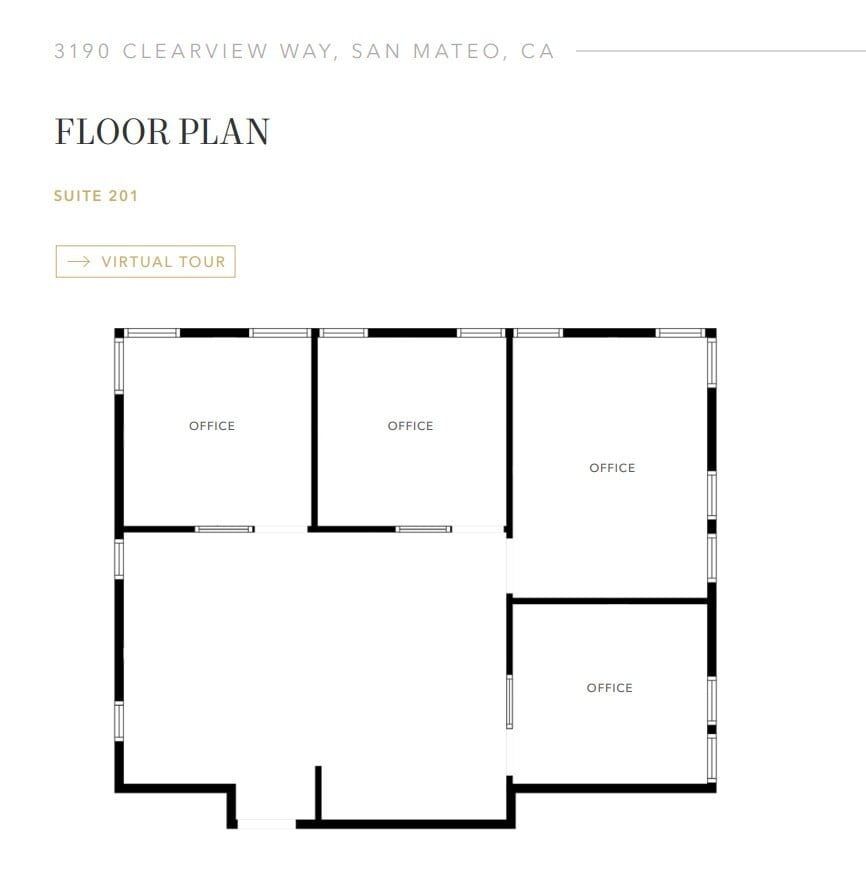 3190 Clearview Way, San Mateo, CA à louer Plan d’étage– Image 1 sur 1