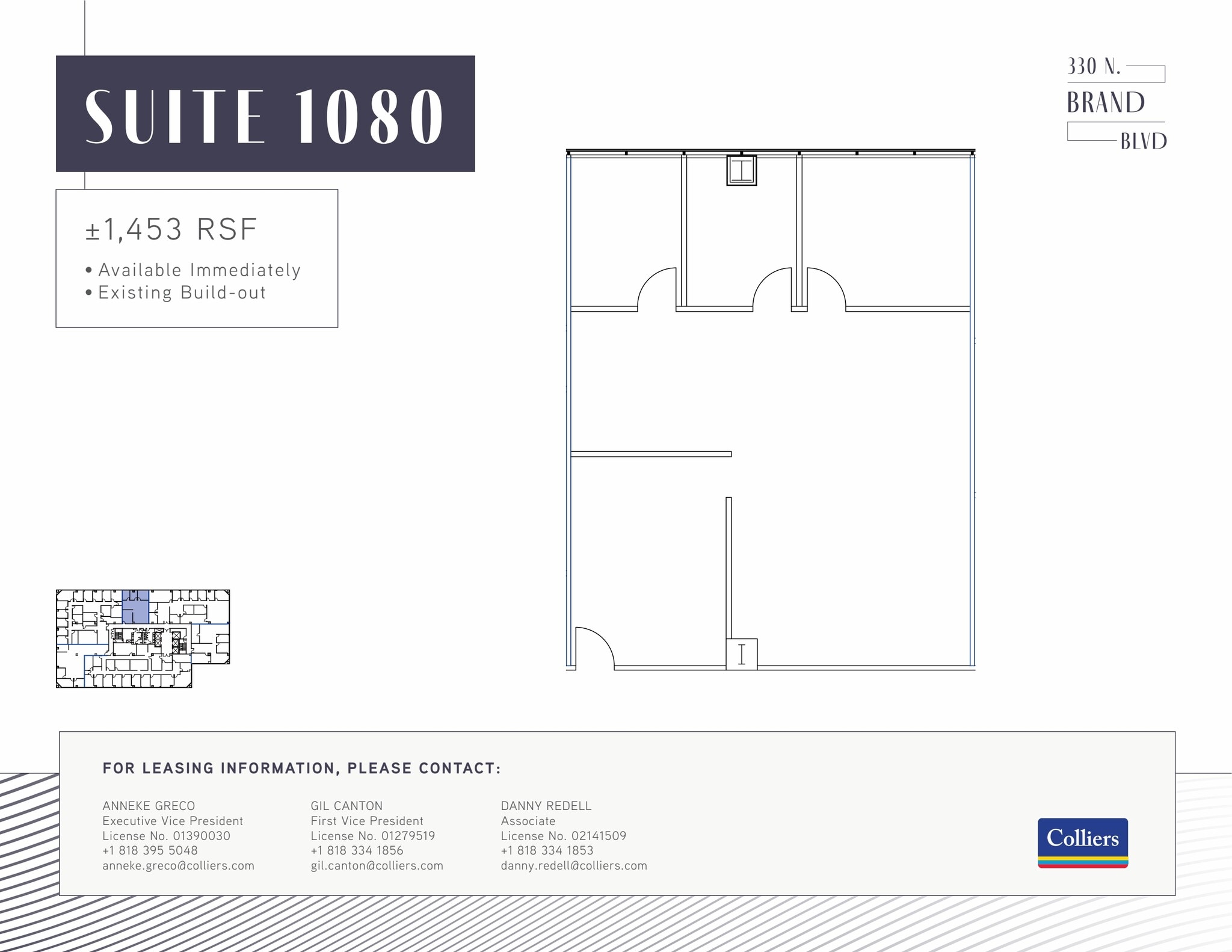 330 N brand Blvd, Glendale, CA à louer Plan d’étage– Image 1 sur 1