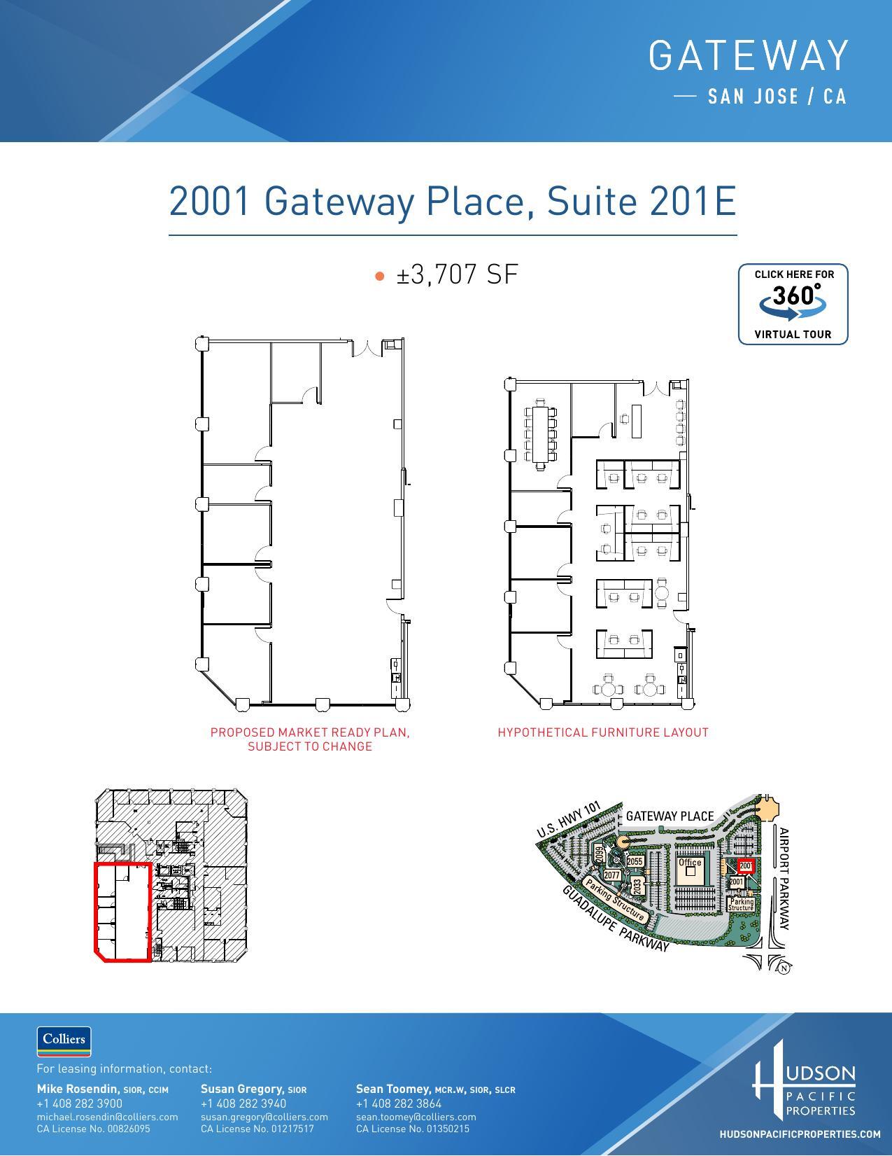 2033 Gateway Pl, San Jose, CA à louer Plan d’étage– Image 1 sur 1