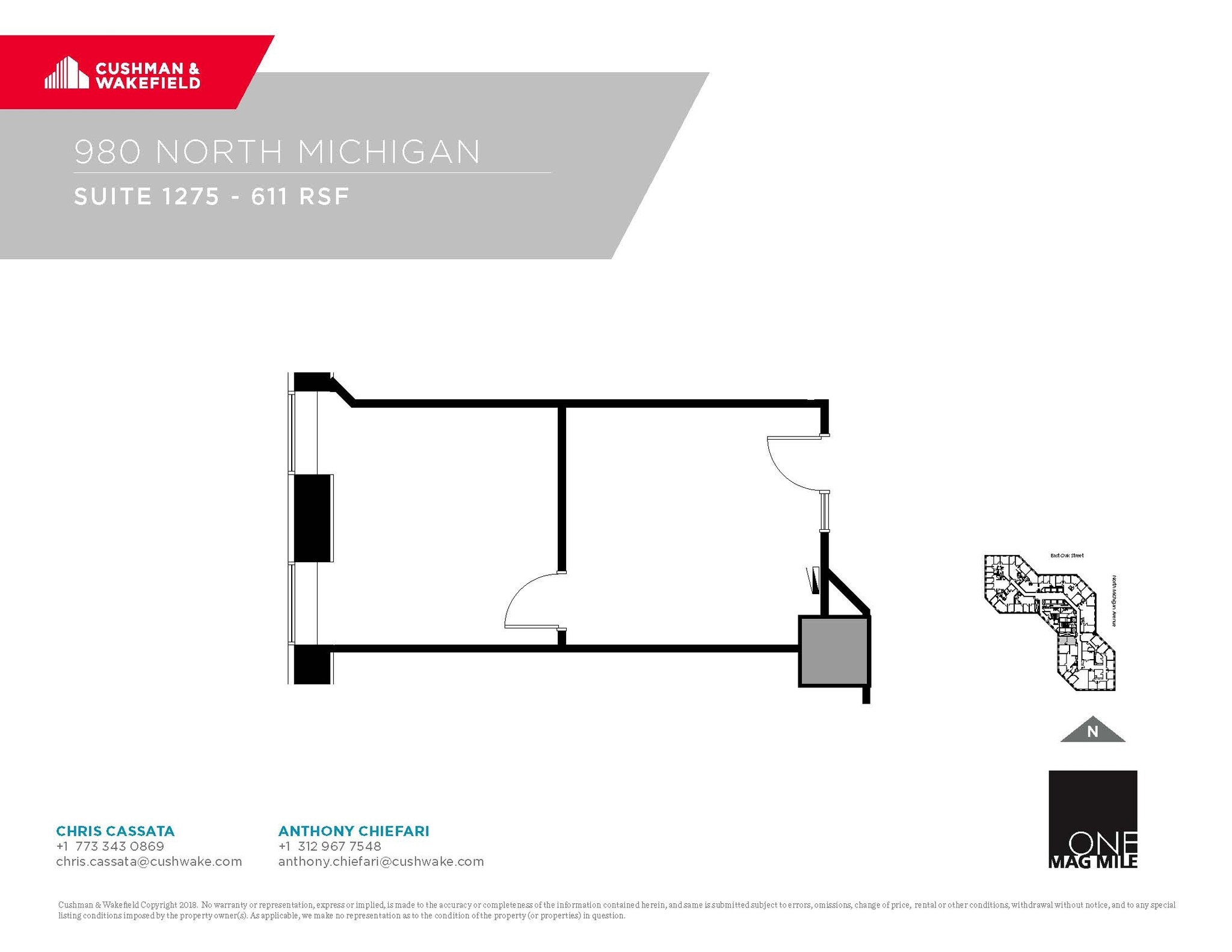980 N Michigan Ave, Chicago, IL à louer Plan d’étage– Image 1 sur 1