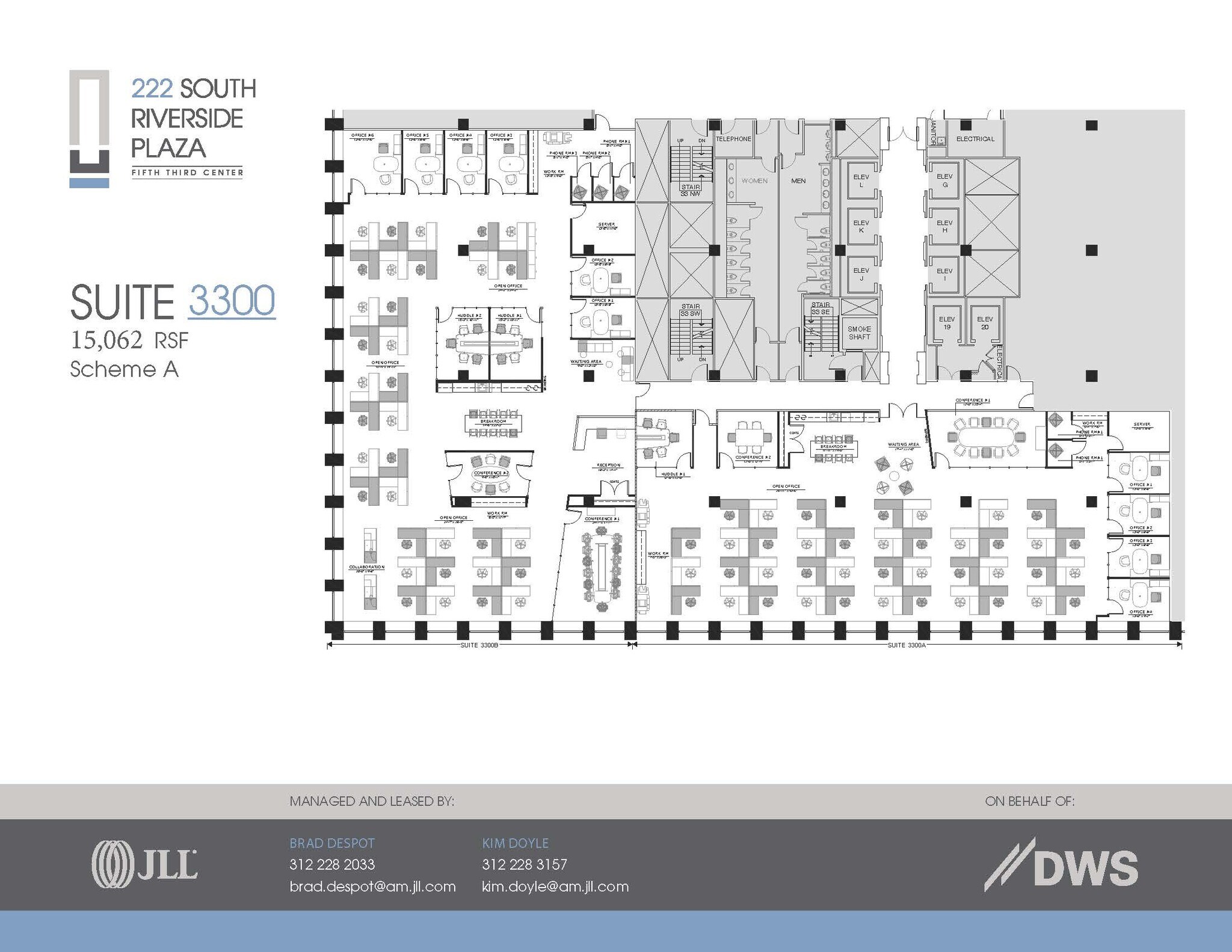 222 S Riverside Plz, Chicago, IL à louer Plan d’étage– Image 1 sur 2