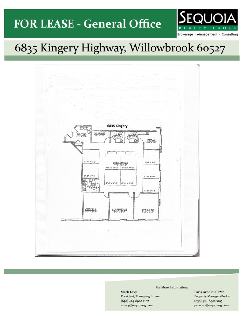 6833-6837 S Kingery Hwy, Willowbrook, IL à louer Plan d’étage– Image 1 sur 1