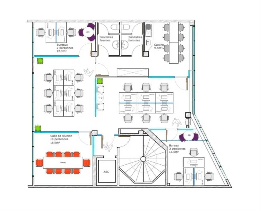 123-125 Rue Victor Hugo, Levallois-Perret à louer Plan d’étage– Image 1 sur 1