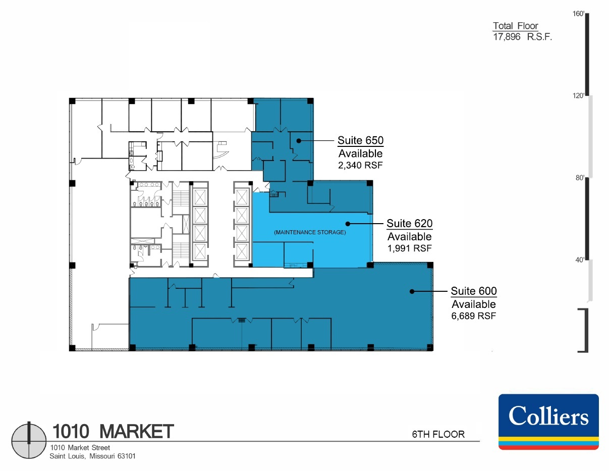 1010 Market St, Saint Louis, MO à louer Plan d’étage– Image 1 sur 1