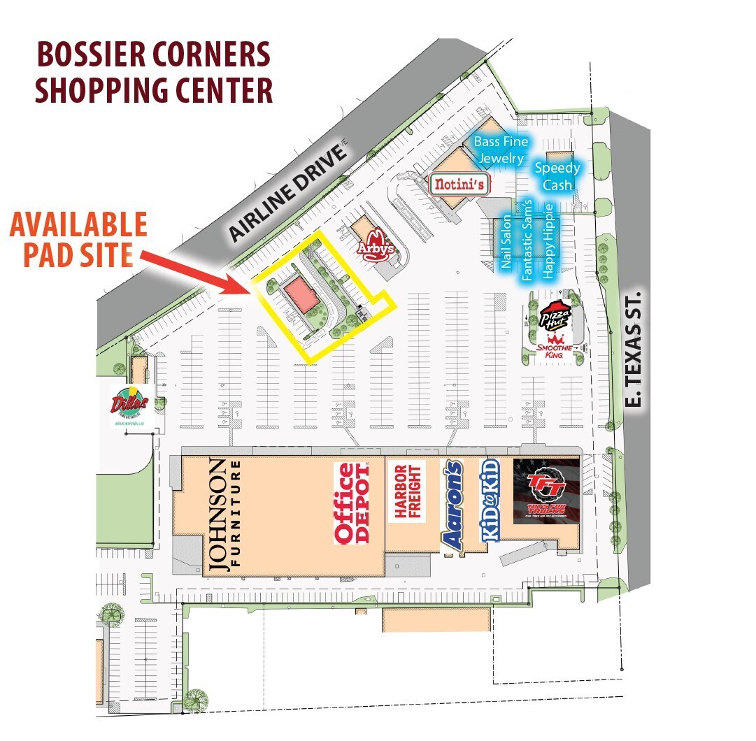 Pad Site Airline Drive, Bossier City, LA à louer Photo principale– Image 1 sur 2