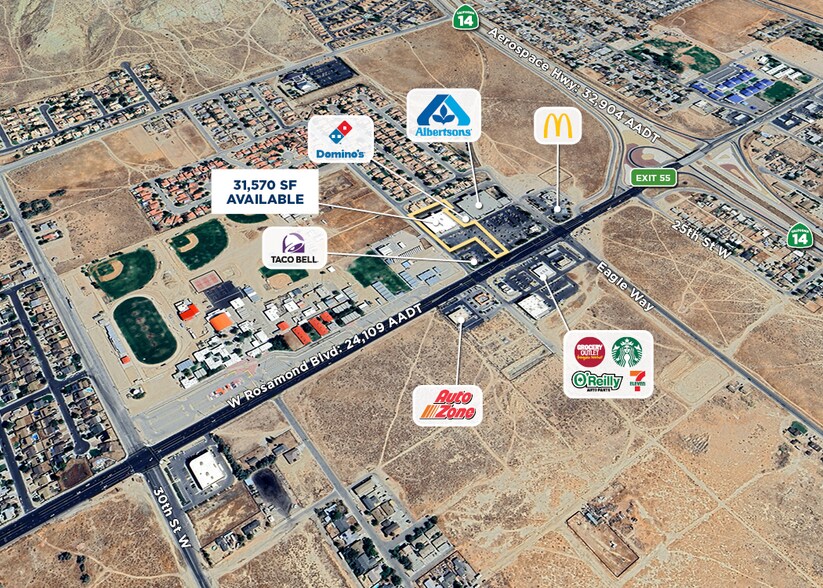 2547 W Rosamond Blvd, Rosamond, CA à louer - Aérien – Image 2 sur 2