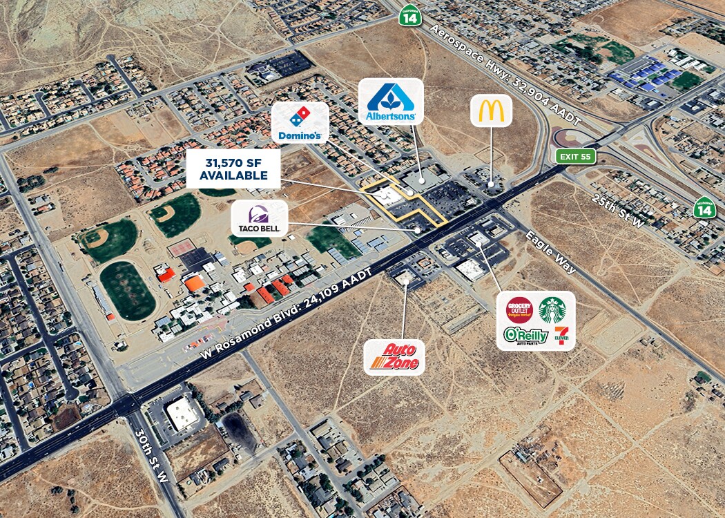 2547 W Rosamond Blvd, Rosamond, CA à louer Aérien– Image 1 sur 3