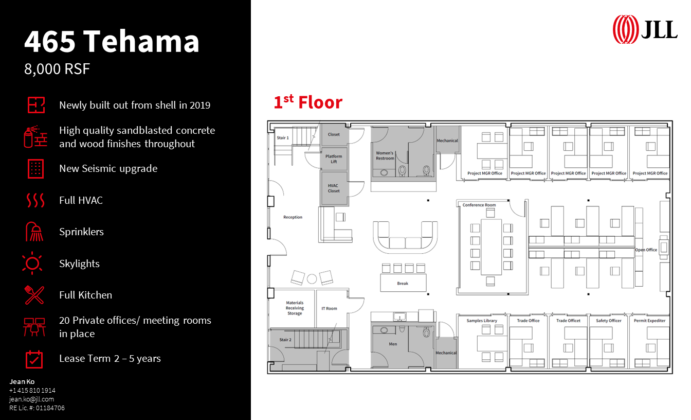 465 Tehama St, San Francisco, CA à louer Plan d’étage– Image 1 sur 1