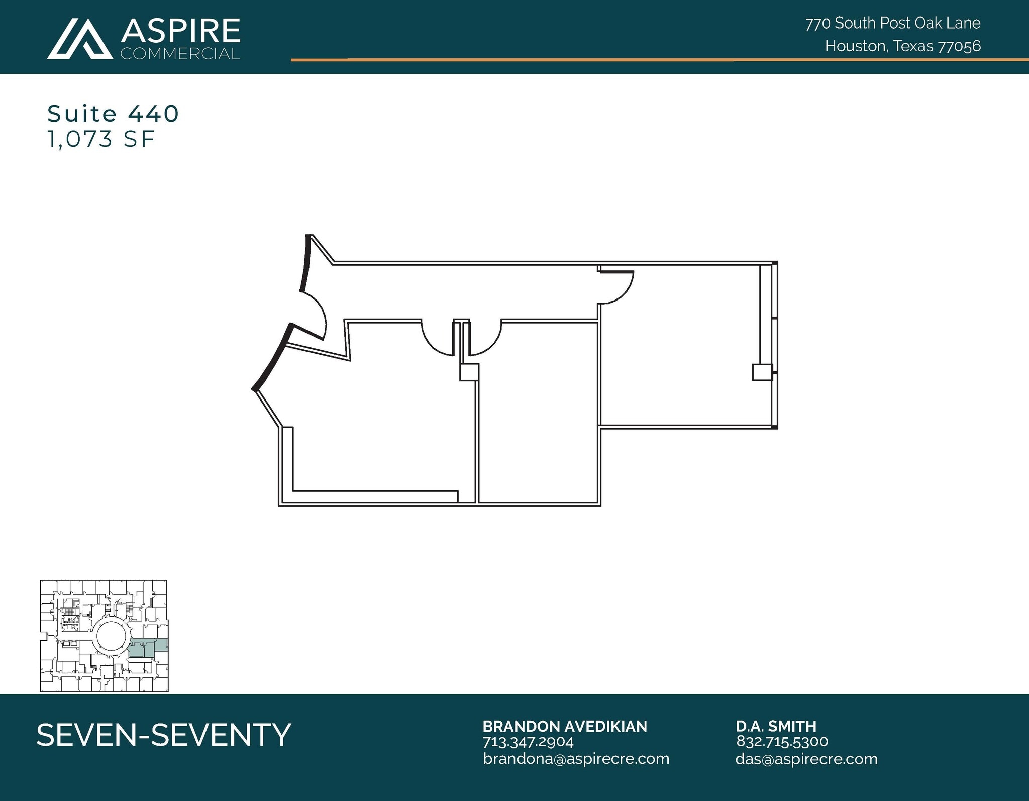 770 S Post Oak Ln, Houston, TX à louer Plan d’étage– Image 1 sur 1