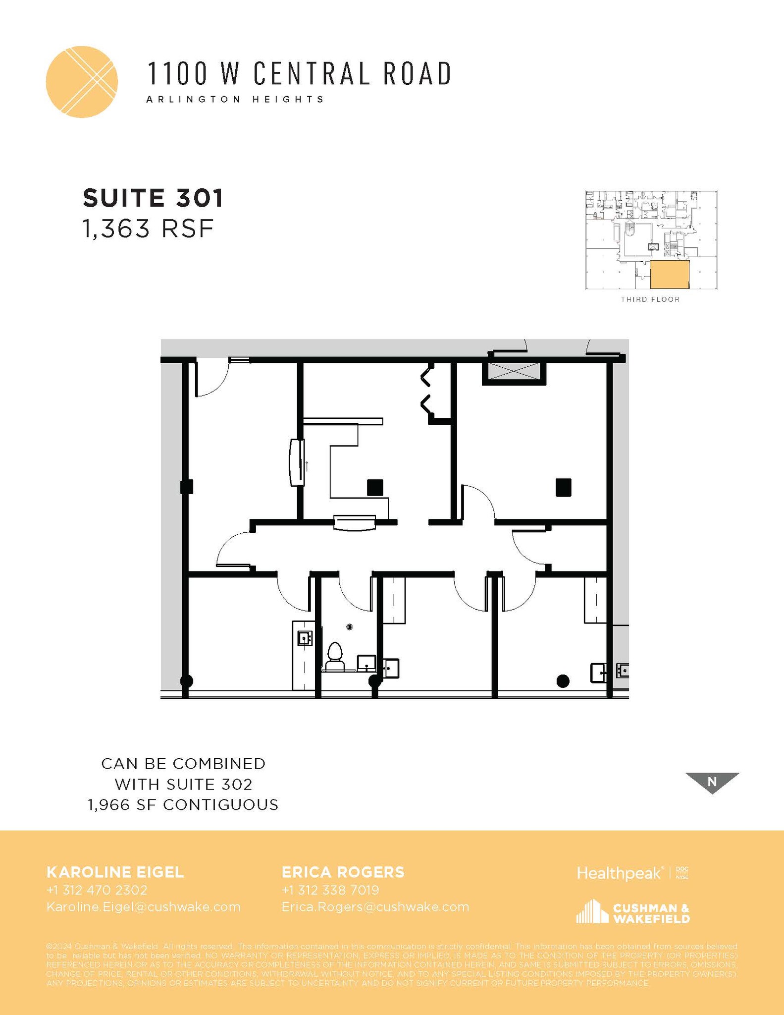 1100 W Central Rd, Arlington Heights, IL à louer Plan d’étage– Image 1 sur 1