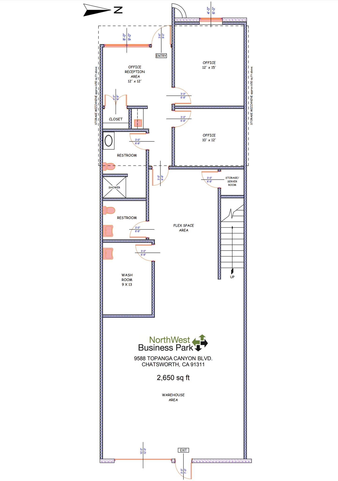 9580-9592 Topanga Canyon Blvd, Chatsworth, CA à louer Plan d’étage– Image 1 sur 1