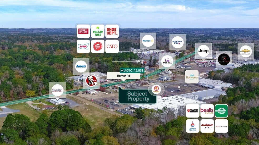 1060 Homer Rd, Minden, LA à vendre - Aérien – Image 2 sur 3