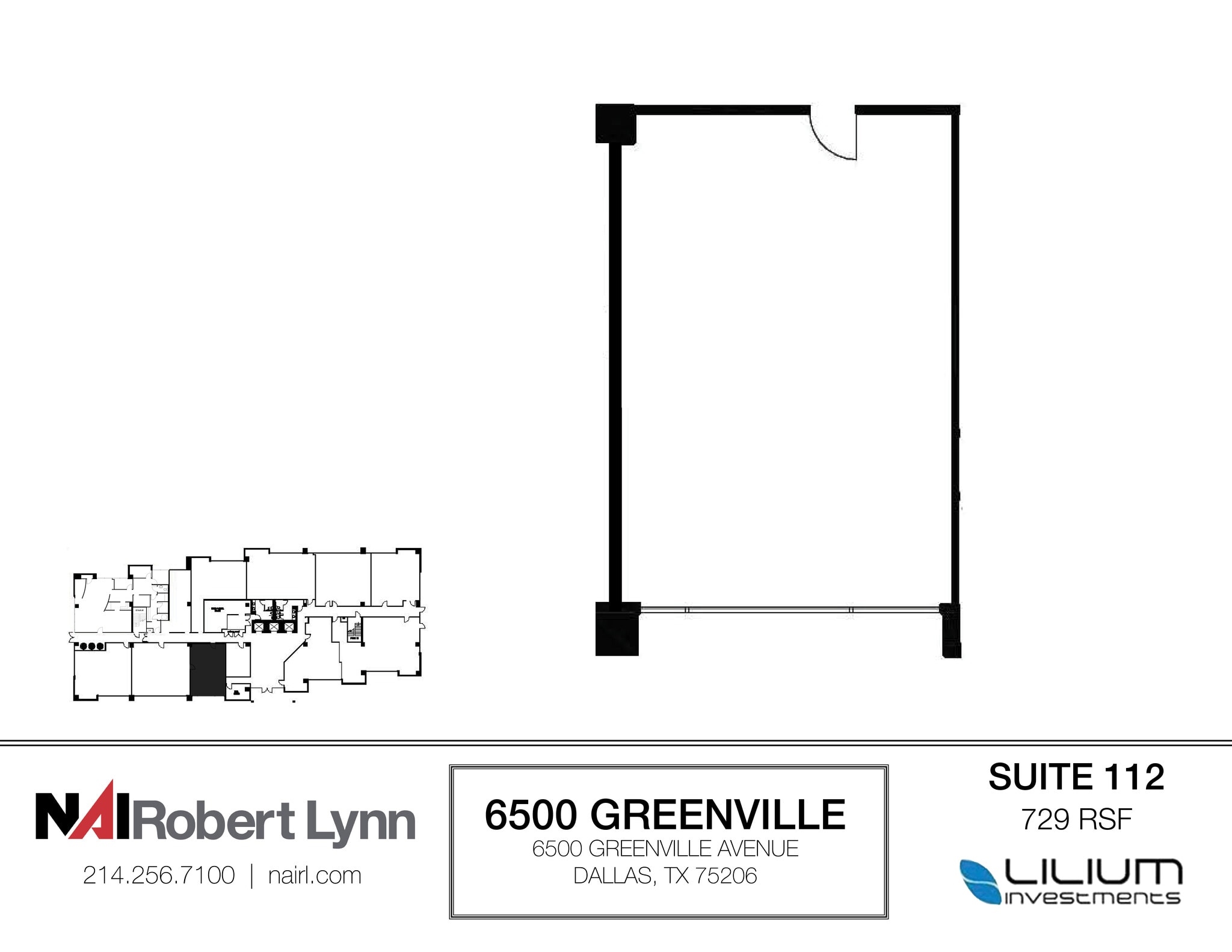 6500 Greenville Ave, Dallas, TX à louer Plan d’étage– Image 1 sur 1