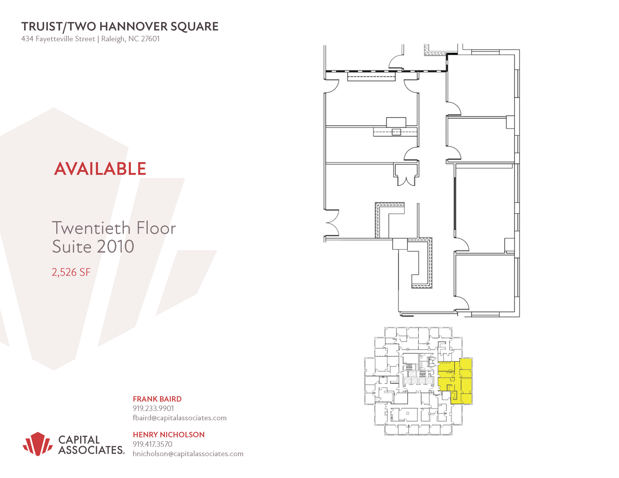 434 Fayetteville St, Raleigh, NC à louer Plan d’étage– Image 1 sur 1