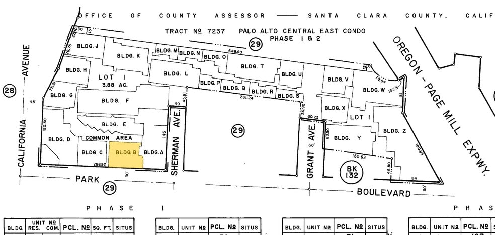 2421-2431 Park Blvd, Palo Alto, CA à louer - Plan cadastral – Image 3 sur 6