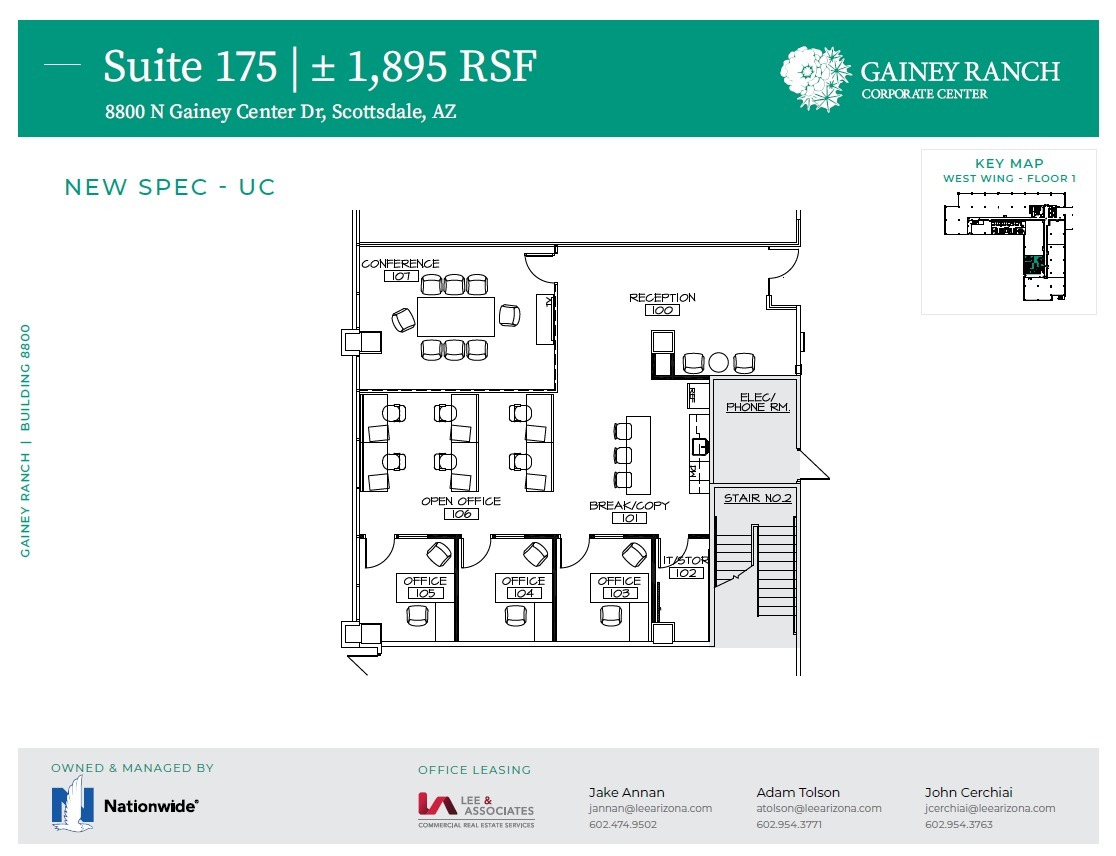 8800 N Gainey Center Dr, Scottsdale, AZ à louer Plan d’étage– Image 1 sur 2