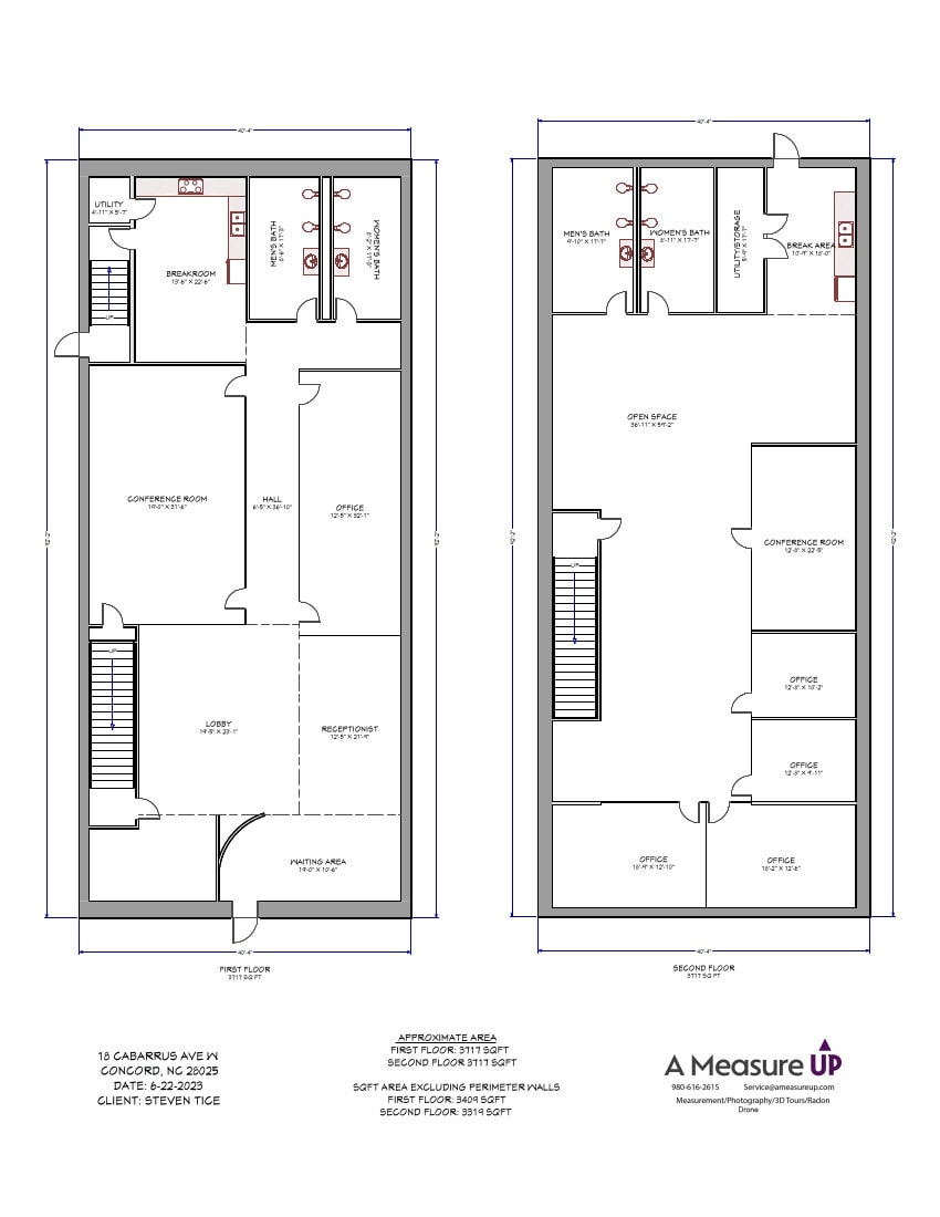 18 Cabarrus Ave W, Concord, NC à louer Plan d’étage– Image 1 sur 1