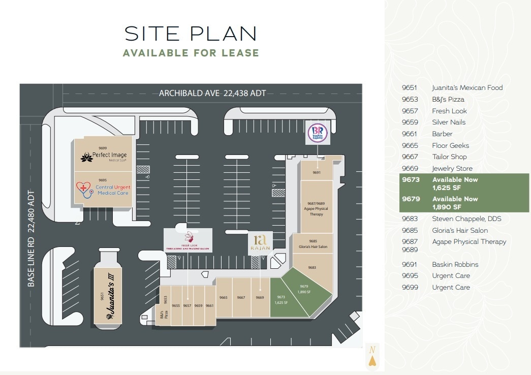Archibald Ave, Rancho Cucamonga, CA à louer Plan de site– Image 1 sur 1