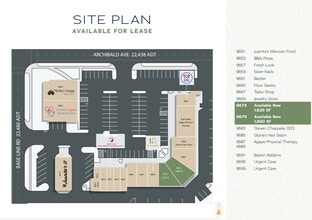 Archibald Ave, Rancho Cucamonga, CA à louer Plan de site– Image 1 sur 1