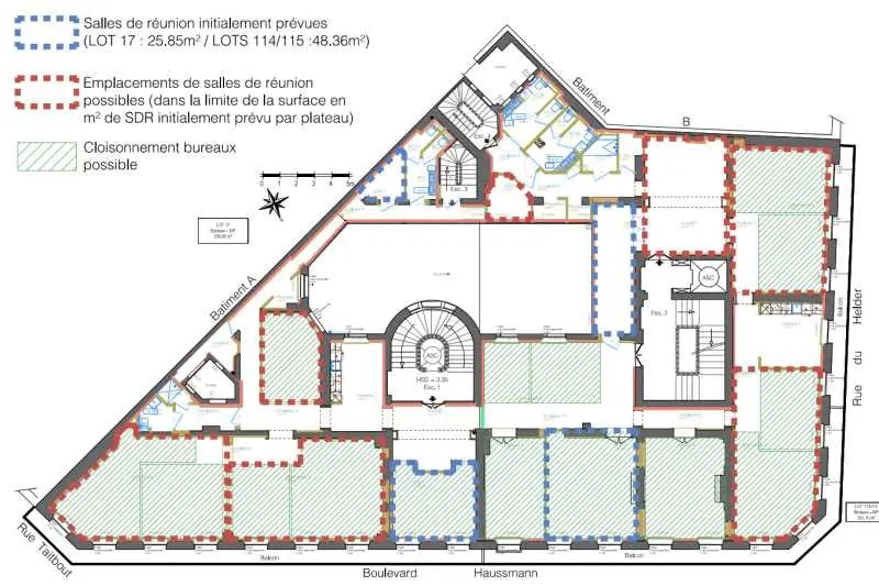 13 Bis Boulevard Haussmann, Paris à louer - Plan d’étage – Image 2 sur 3
