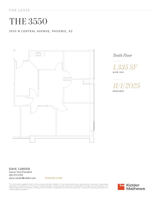 3550 N Central Ave, Phoenix, AZ à louer Plan d’étage– Image 1 sur 1