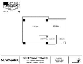 1231 Greenway Dr, Irving, TX à louer Plan d’étage– Image 1 sur 1