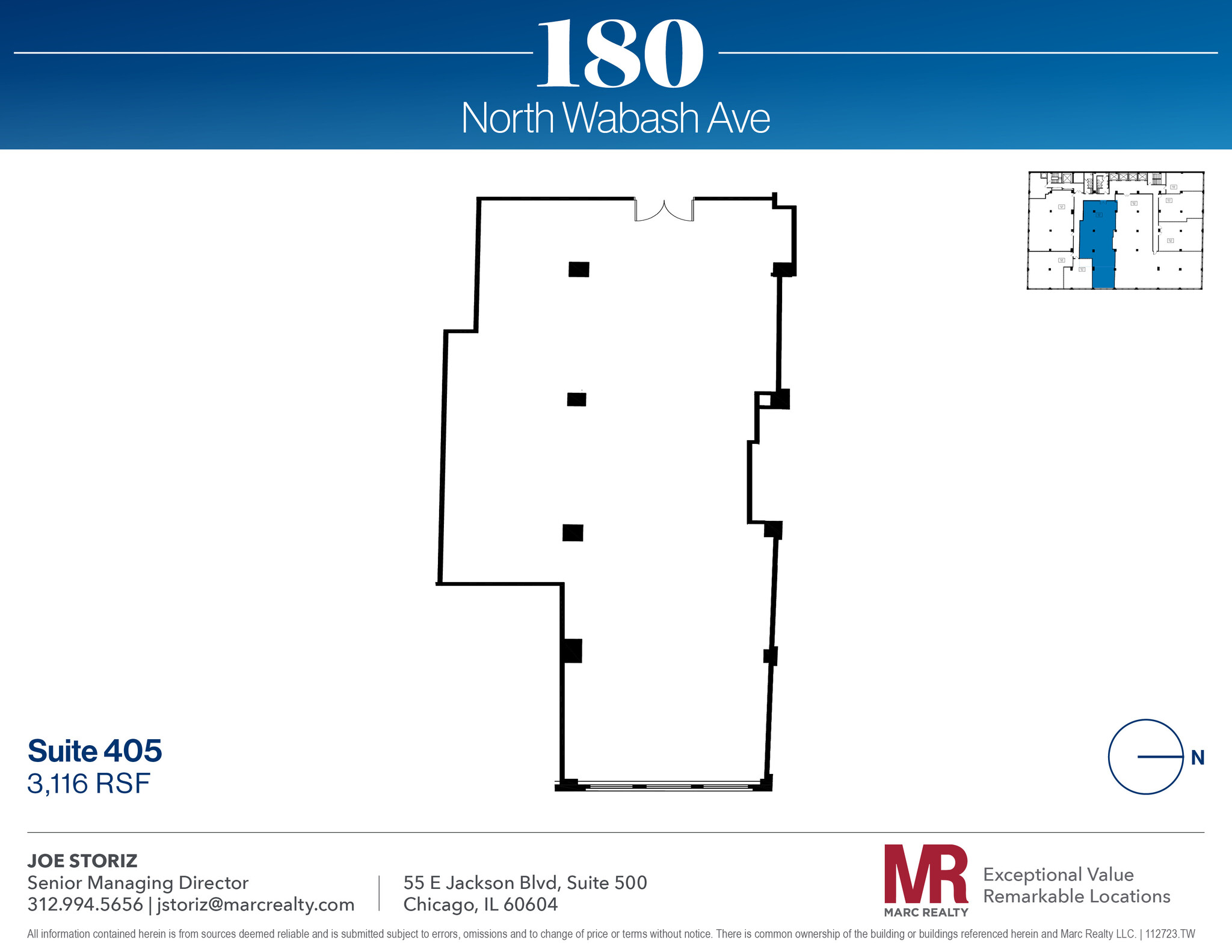 180 N Wabash Ave, Chicago, IL à louer Plan d’étage– Image 1 sur 6