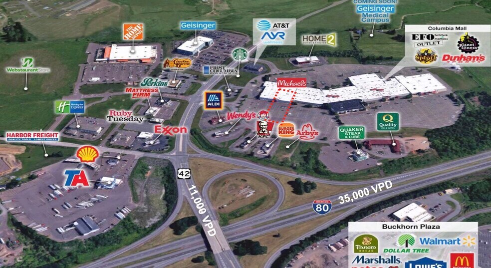 225 Columbia Mall Dr, Bloomsburg, PA à vendre - Aérien – Image 2 sur 3