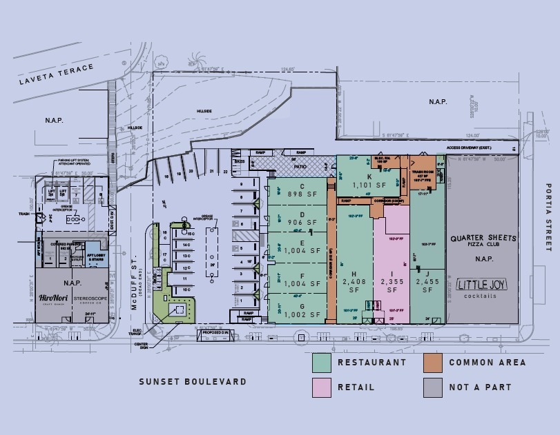 1485-1489 W Sunset Blvd, Los Angeles, CA à louer Plan de site– Image 1 sur 1