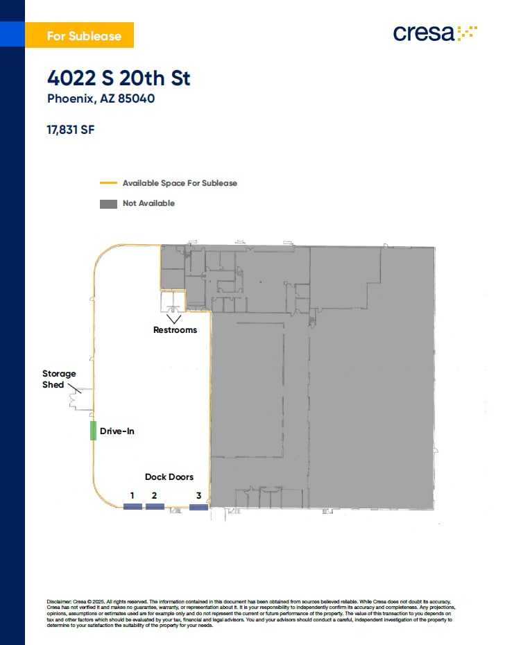 4022 S 20th St, Phoenix, AZ à louer Plan d’étage– Image 1 sur 1