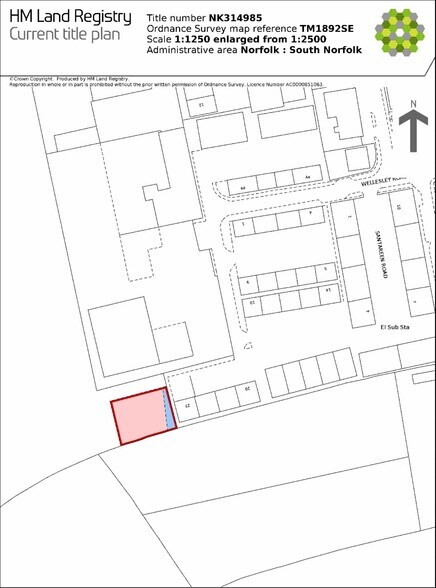 Wellesley Road, Long Stratton à vendre - Plan cadastral – Image 1 sur 2