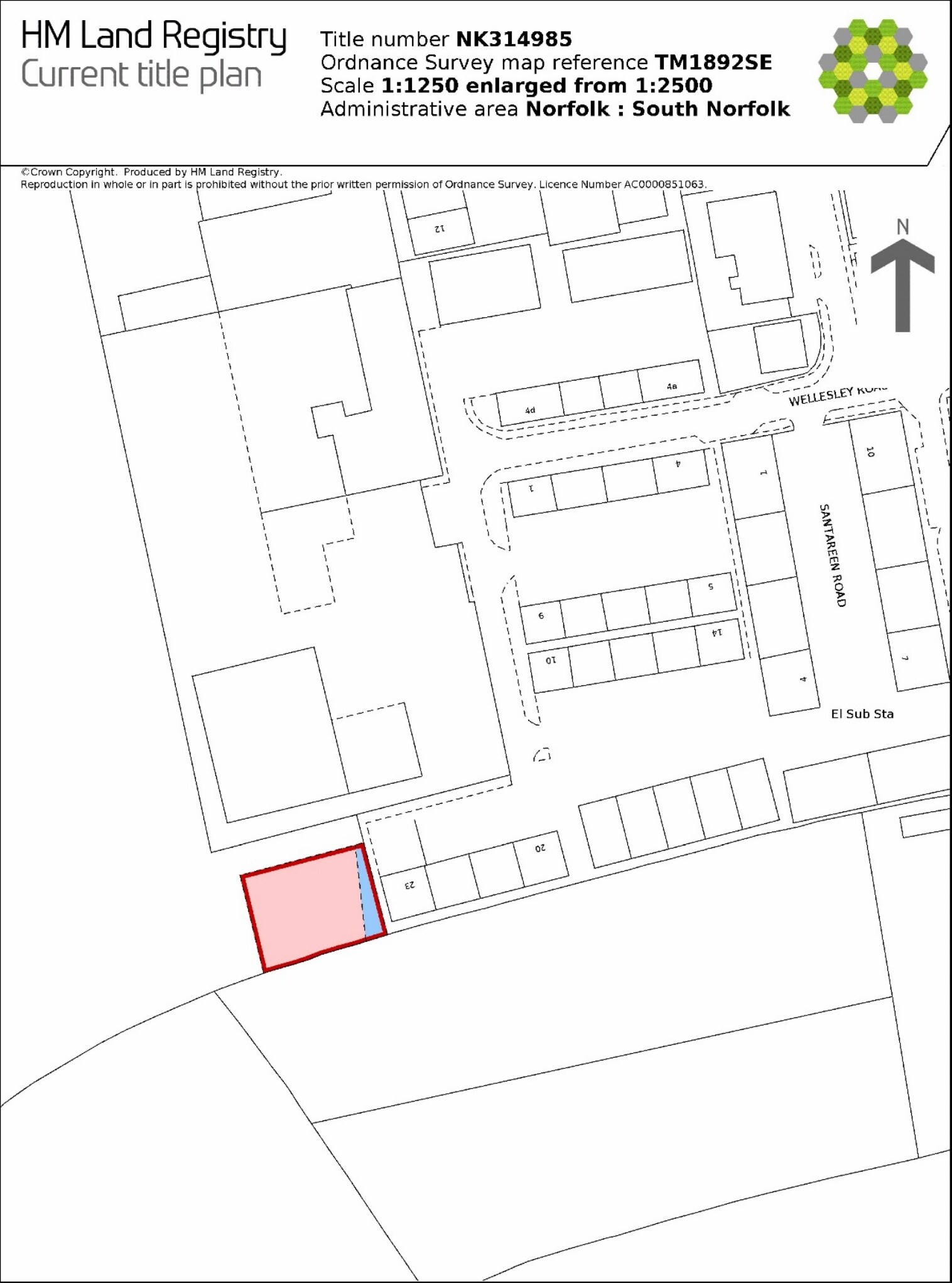 Wellesley Road, Long Stratton à vendre Plan cadastral– Image 1 sur 3