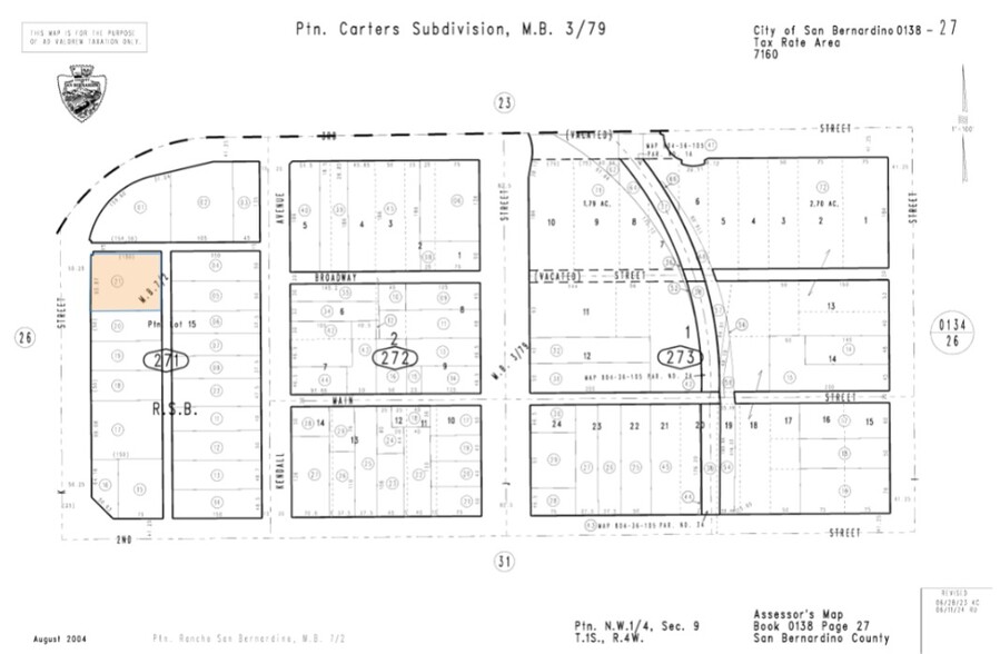 271 N K St, San Bernardino, CA à vendre - Plan cadastral – Image 3 sur 5