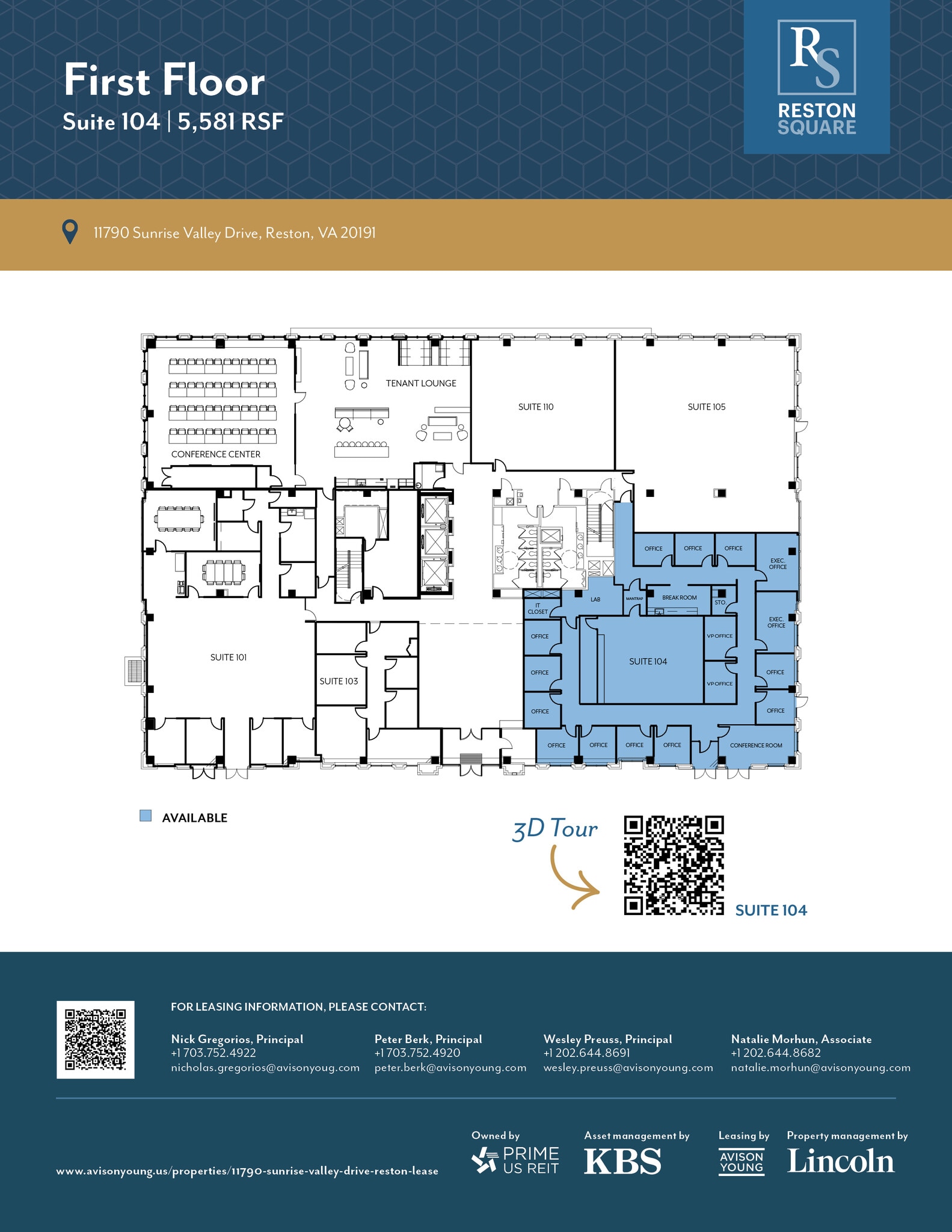 11790 Sunrise Valley Dr, Reston, VA à louer Plan d’étage– Image 1 sur 7