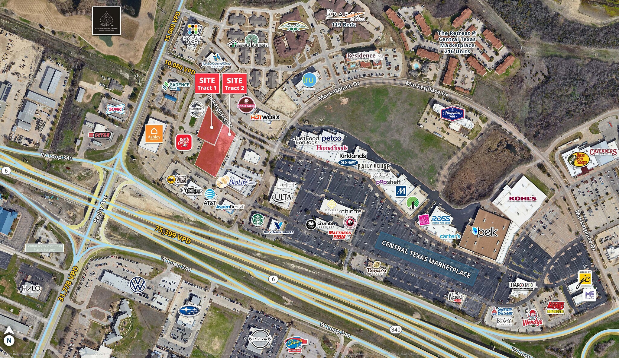 2301-2321 Marketplace Dr, Waco, TX à vendre Aérien– Image 1 sur 2