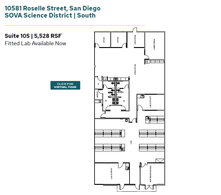11555 Sorrento Valley Rd, San Diego, CA à louer Plan d’étage– Image 1 sur 1