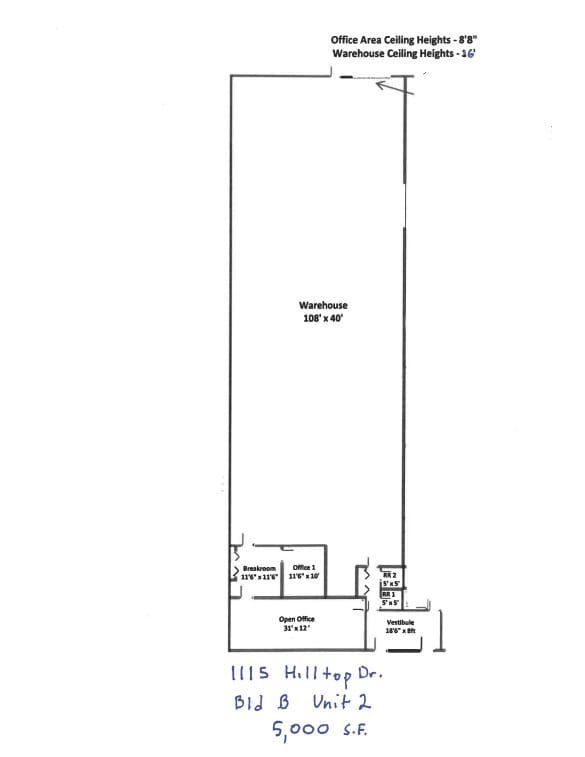 1115 Hilltop Dr, Itasca, IL à louer Plan d’étage– Image 1 sur 1