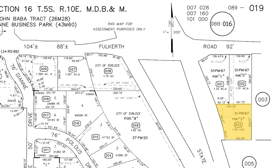 2450 Fulkerth Rd, Turlock, CA à vendre - Plan cadastral – Image 3 sur 8