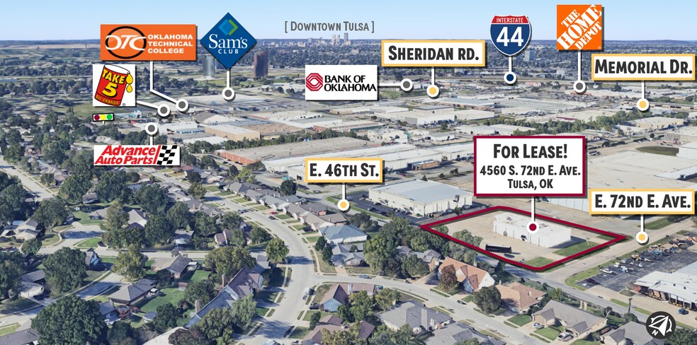 4560 S. 72nd E. Ave., Tulsa, OK à louer - Aérien – Image 3 sur 8