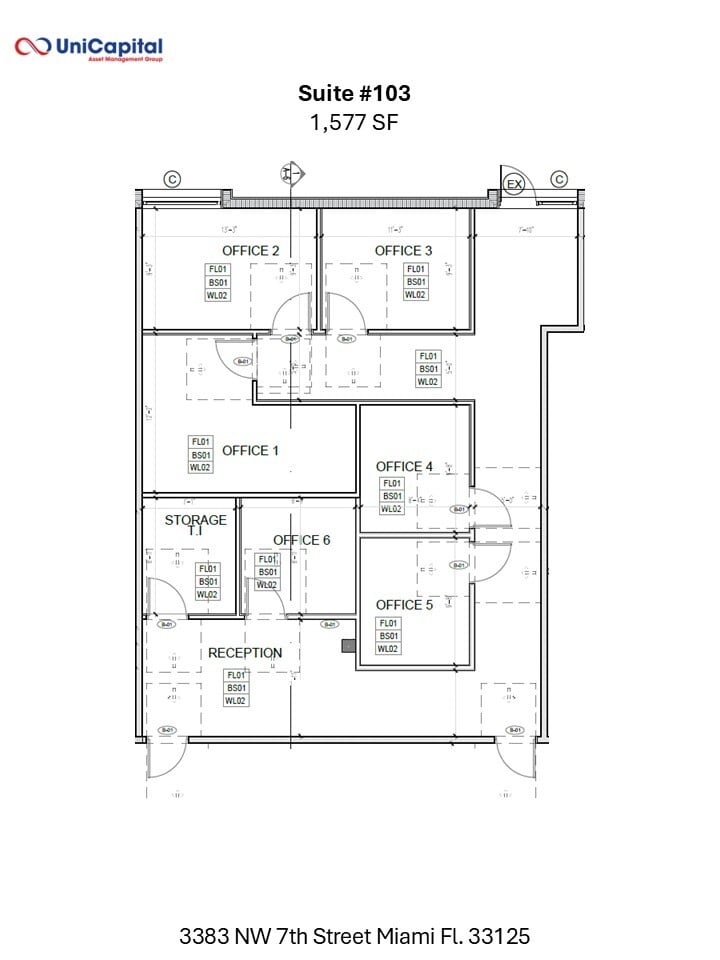 3383 NW 7th St, Miami, FL à louer Plan de site– Image 1 sur 1